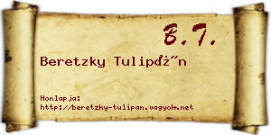 Beretzky Tulipán névjegykártya